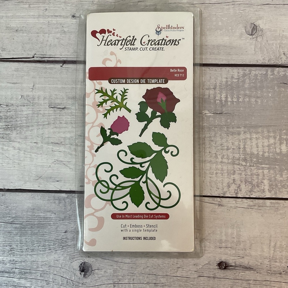 Spellbinders Heartfelt Creations Die Belle‎ Rose HCD 712 Cut Emboss Stencil